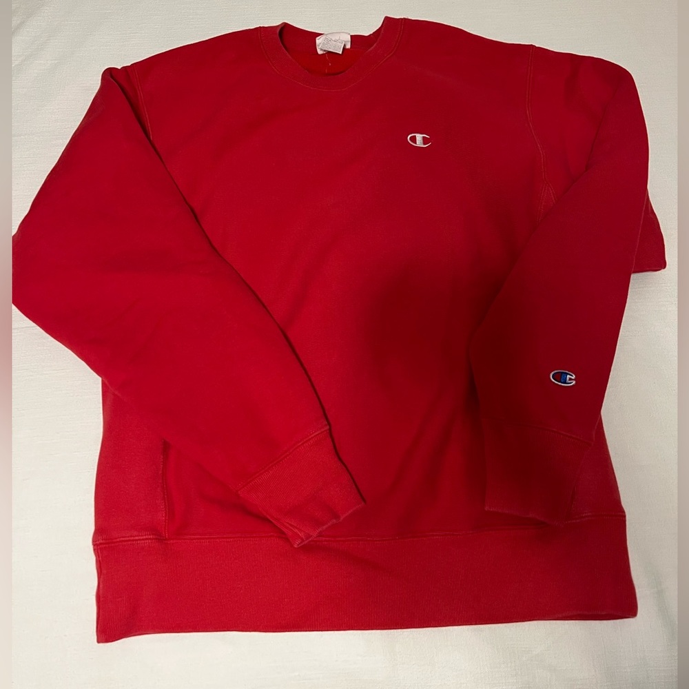 Red Champion sweatshirt
